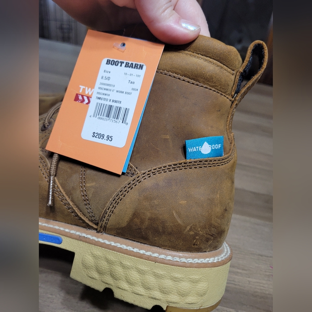 Twisted X tan Compoiste Toe Work Boots New